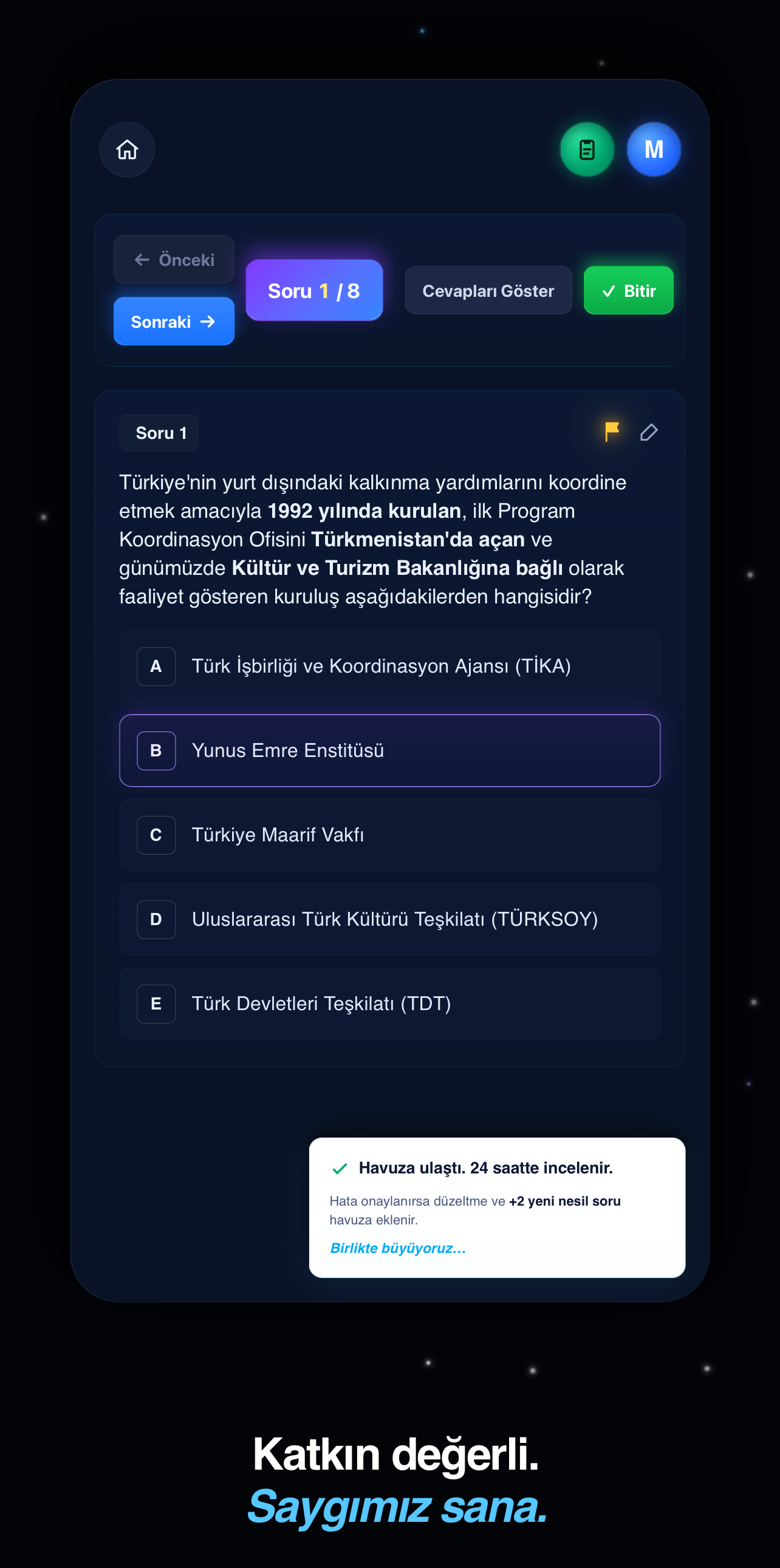 Reklam, internet, profil — yok. Sadece sen.